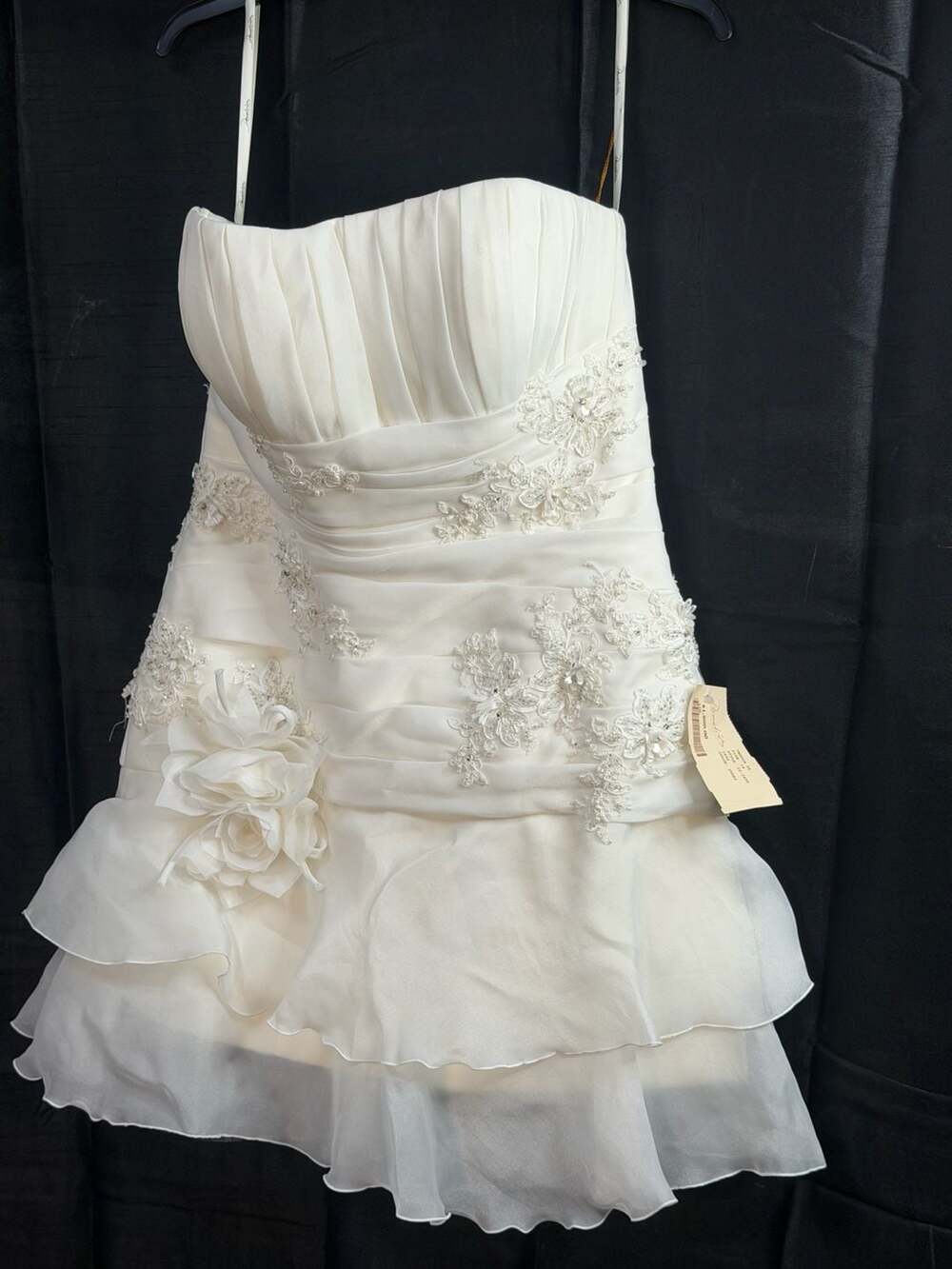 Demetrios Ivory Beaded Strapless Wedding Dress Gown Style 2856 Size 14 NWOT
